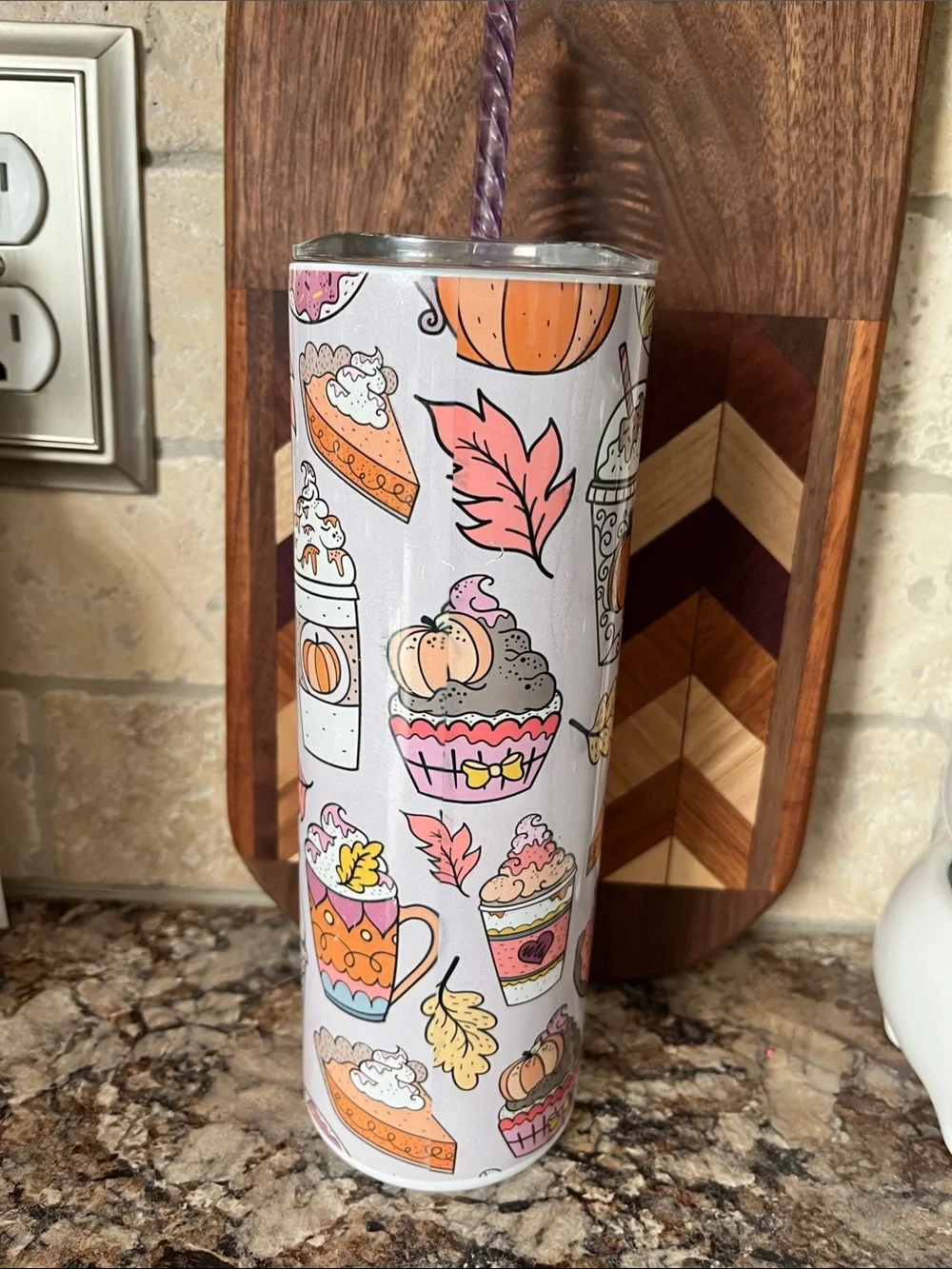 Pumpkin Spice Life Stainless Tumbler - Pastel Purple